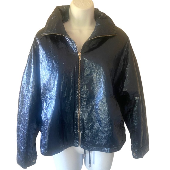 Urban Outfitters Retro Anorak Metallic Dark Blue Jacket - Picture 4 of 11